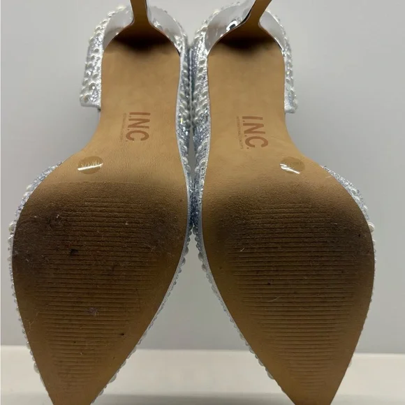 INC International Concepts Silver Embellished Heels - Picture 6 of 7